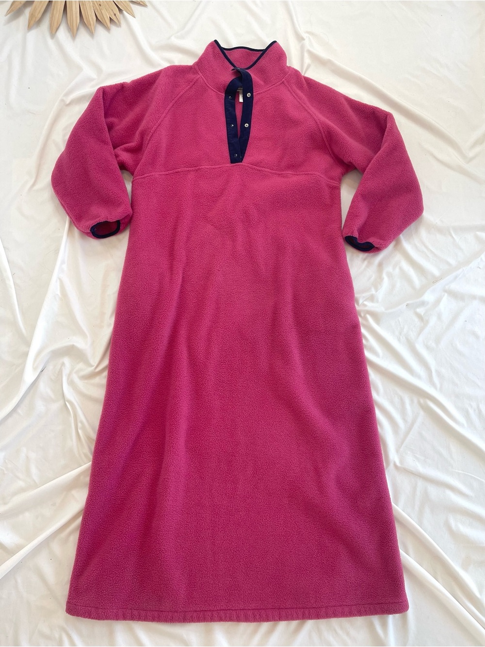 L.L. Bean Vintage Fleece Pink Long Oversized Slanket Blanket Robe Jacket Coat
